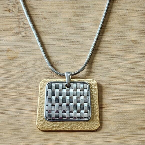 Brighton mixed metals rectangular pendant‎ necklace - Picture 6 of 8